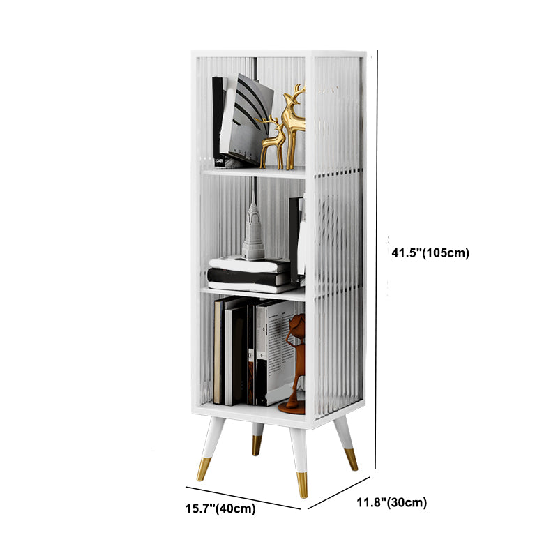 Modern Vertical Bookcase Metal Closed Storage Bookshelf for Bedroom