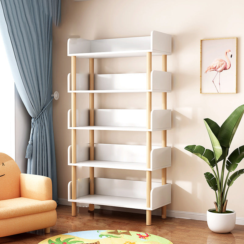 Contemporary Engineered Wood Book Shelf Vertical Open Bookcase