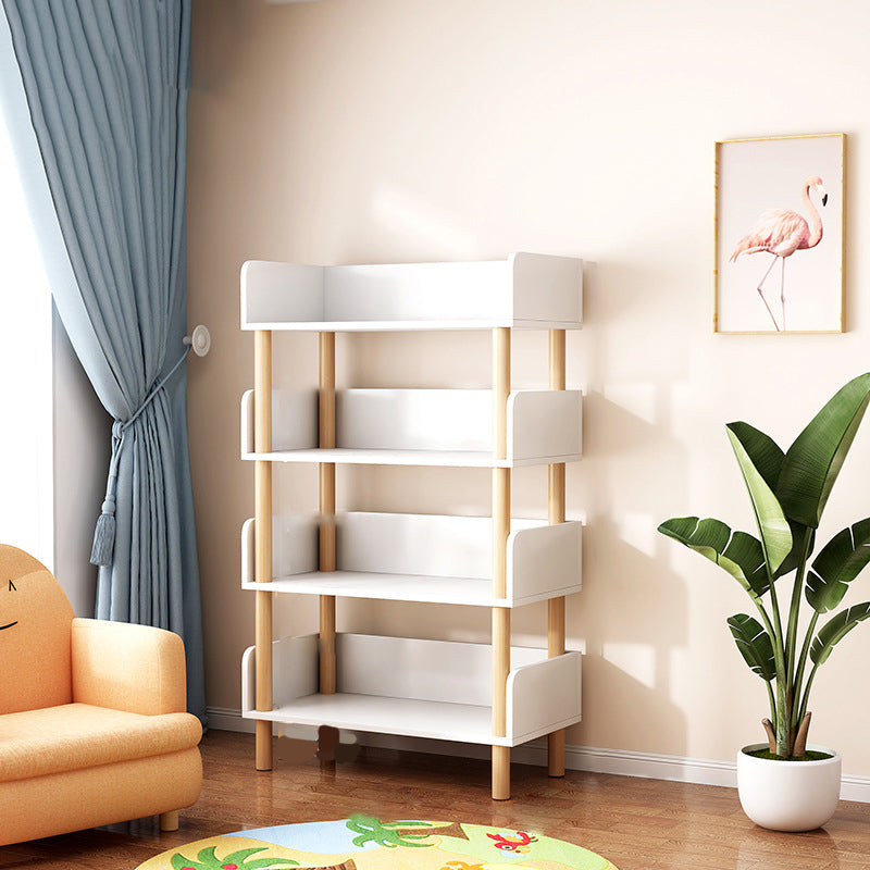 Contemporary Engineered Wood Book Shelf Vertical Open Bookcase