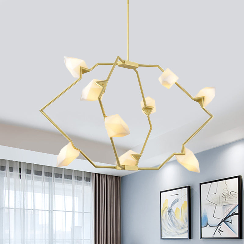 5/8 Lichter Esszimmer Kronleuchterlampe mit verzweigtem Design Kunststoff Schatten moderner Stil Schwarz/Gold Deckenbeleuchtung