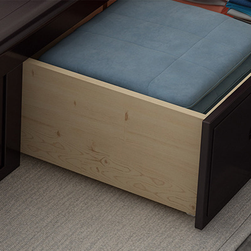 84.65 inch Wide Traditional Bed Frame Rubberwood Bed with Headboard