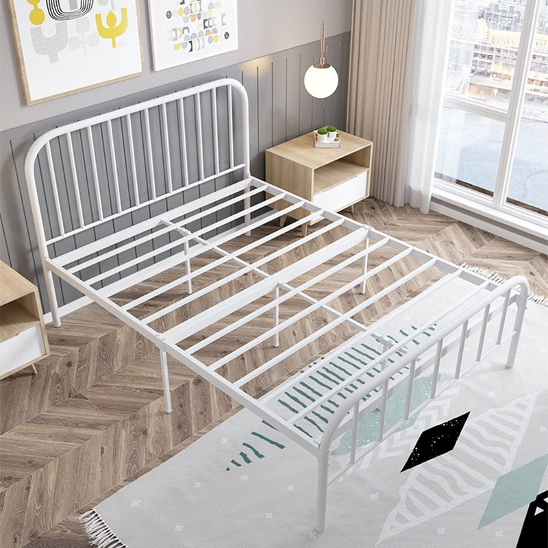 Contemporary Metal Slat with Headboard Rectangular with Metal Legs Slat Bed