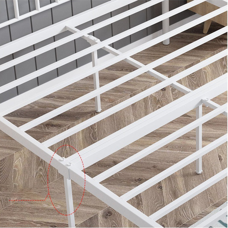 Contemporary Metal Slat with Headboard Rectangular with Metal Legs Slat Bed