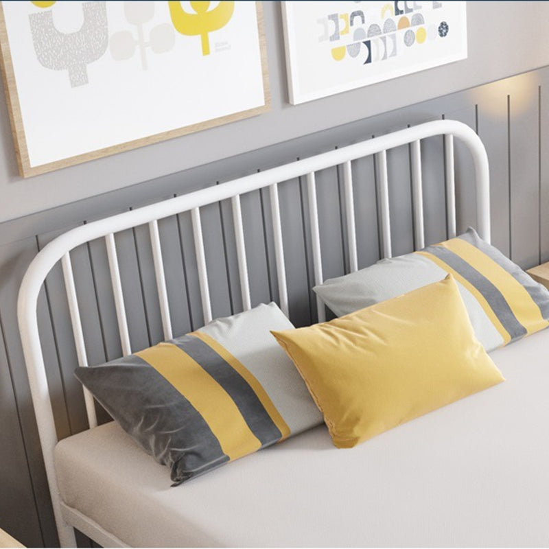 Contemporary Metal Slat with Headboard Rectangular with Metal Legs Slat Bed
