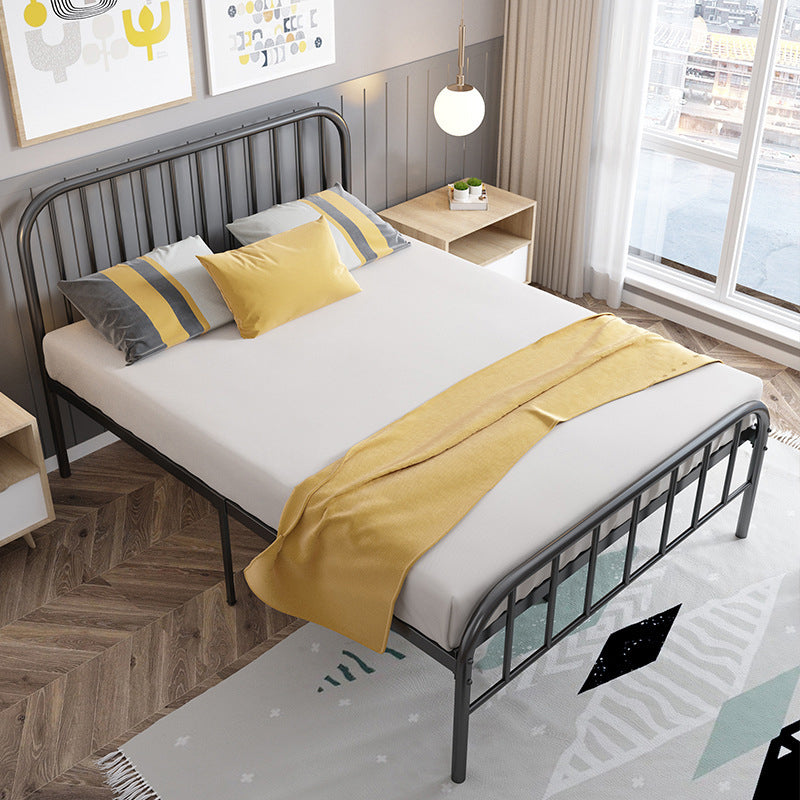 Contemporary Metal Slat with Headboard Rectangular with Metal Legs Slat Bed
