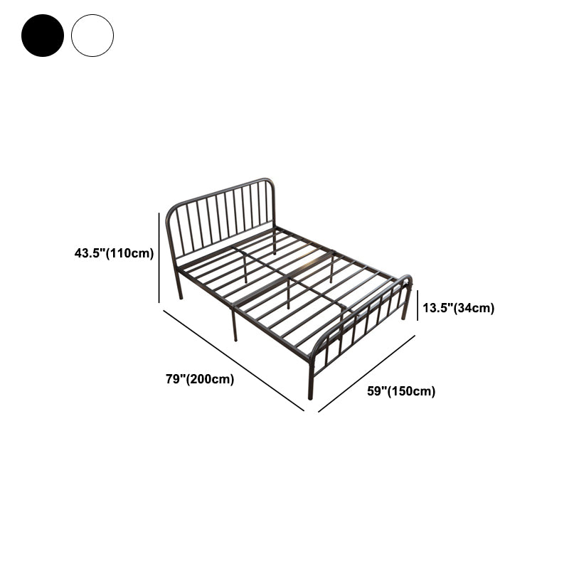 Contemporary Metal Slat with Headboard Rectangular with Metal Legs Slat Bed