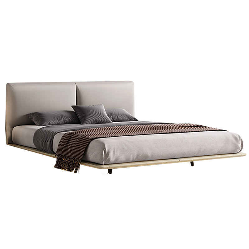 84.65 inch Wide Glam Bed Frame Solid Color Standard Bed with Headboard