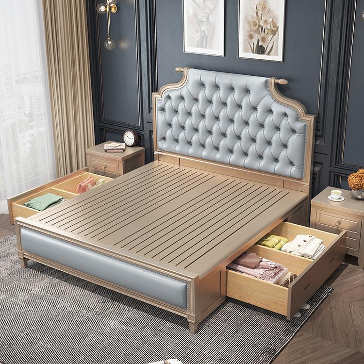 Modern Storage Bed Button-tufted Bed Frame with Headboard for Bedroom