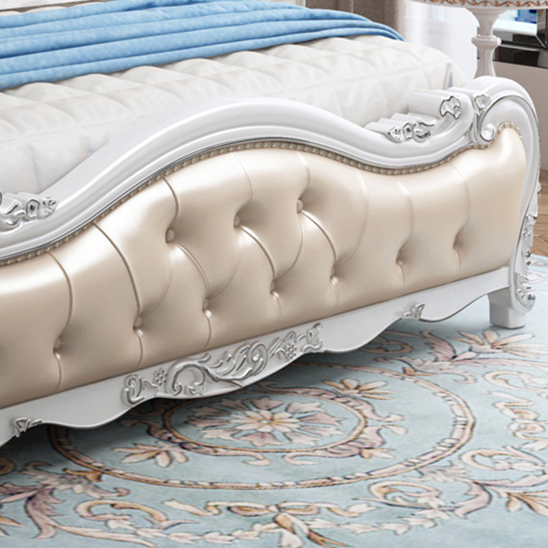 Modern Storage Wood Bed Button-tufted Bed Frame with Headboard