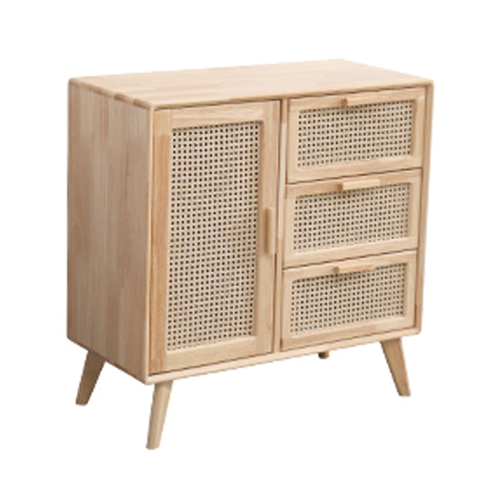 Contemporary Storage Cabinet with Drawers and Solid Wood Legs