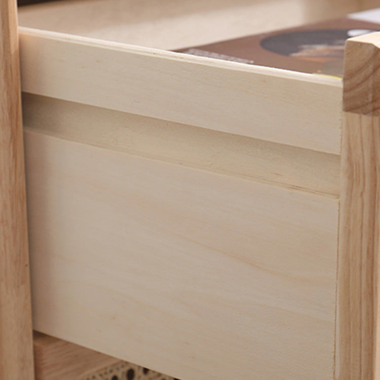 Contemporary Storage Cabinet with Drawers and Solid Wood Legs