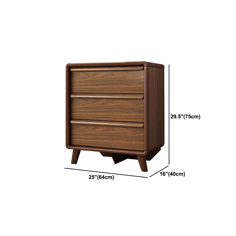 Soft Close Drawers Mid-Century Modern Chest Squared Legs Accent Chest in Brown