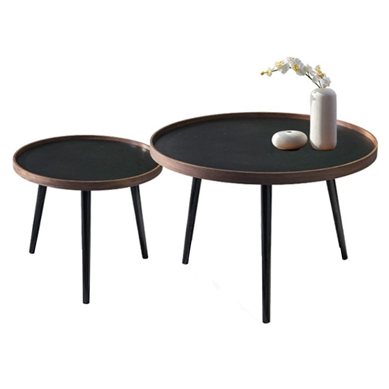 Nordic Round Wood Coffee Table 3 Legs Tray Top Cocktail Table