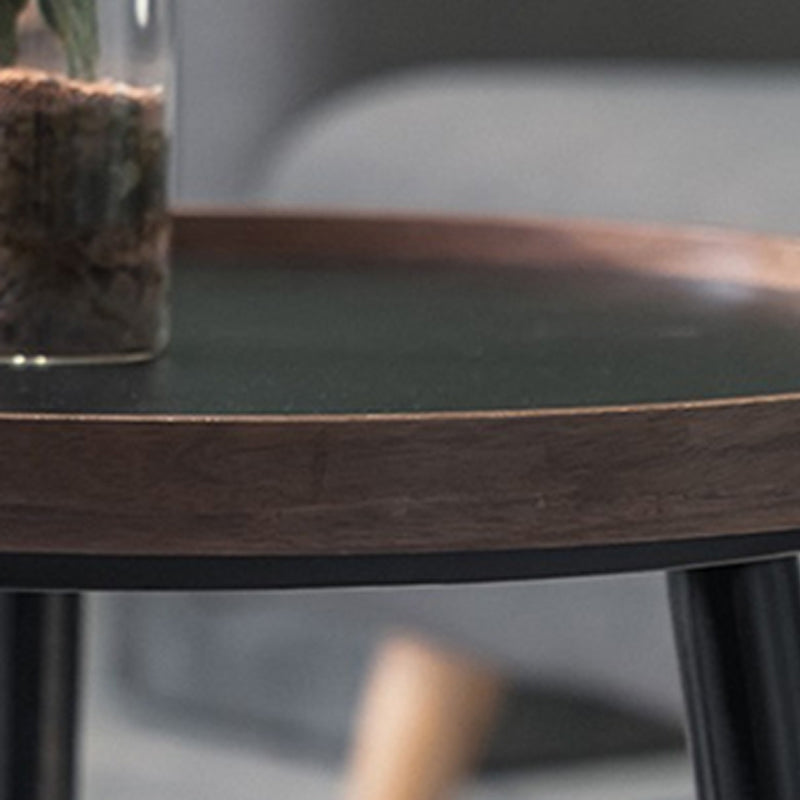 Nordic Round Wood Coffee Table 3 Legs Tray Top Cocktail Table