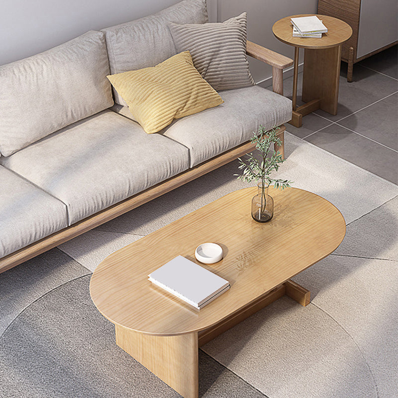 Brone Solid Wood Coffee Table Living Room Trestle Coffee Table