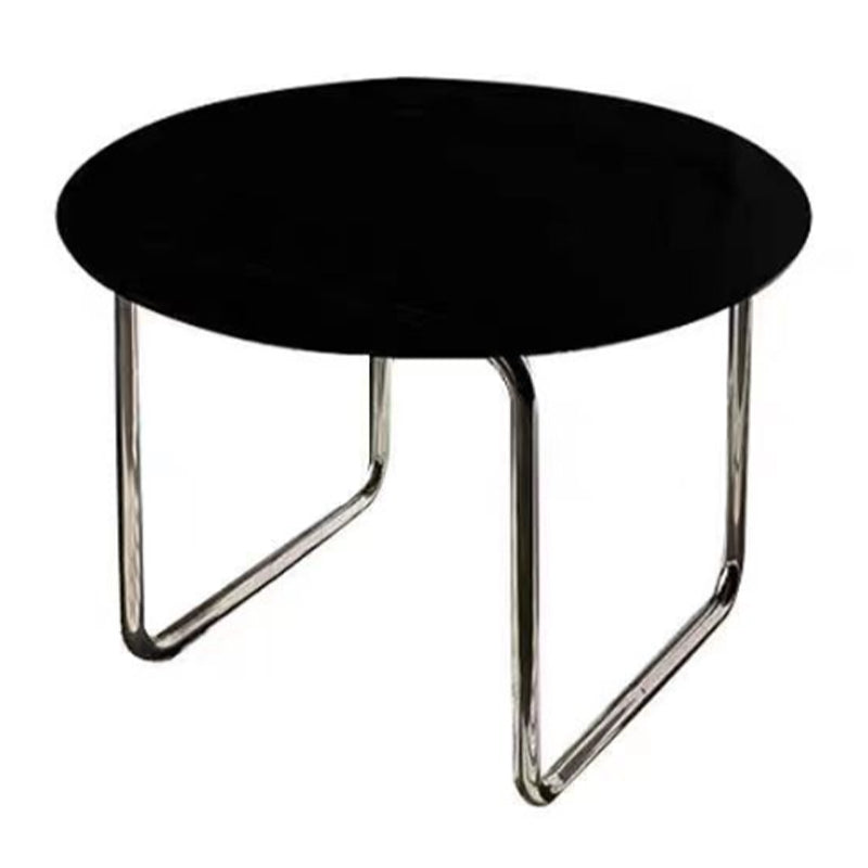 Modern Glass Sled Cocktail Table Round 1 Single Coffee Table