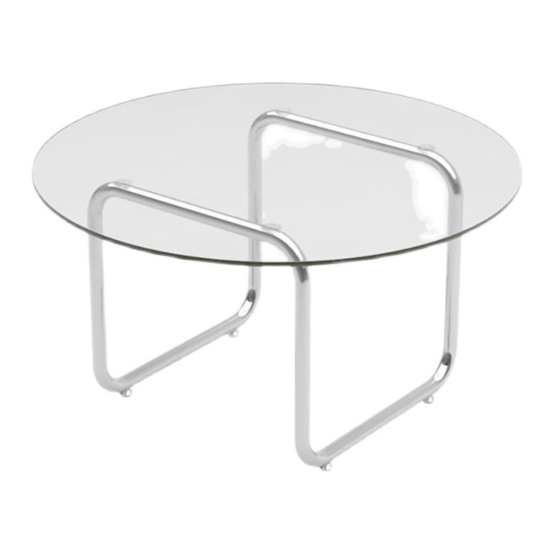 Modern Glass Sled Cocktail Table Round 1 Single Coffee Table