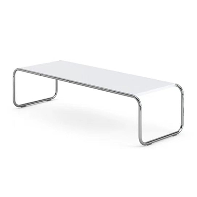 Contemporary Simple Sled Coffee Table Rectangular Wood Top Cocktail Table Set