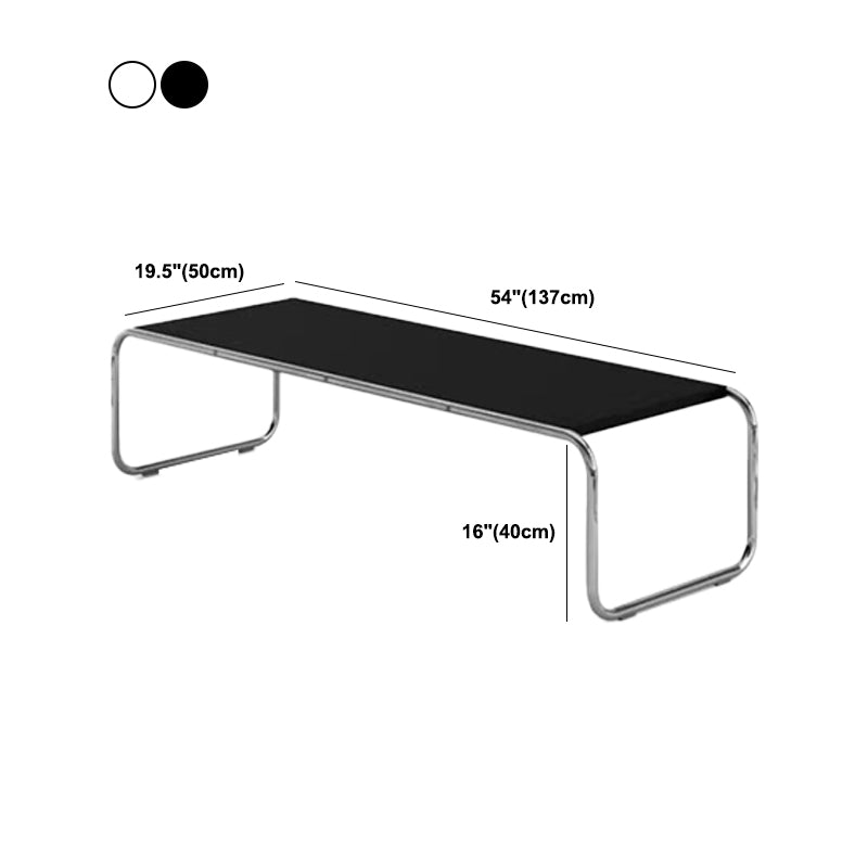 Contemporary Simple Sled Coffee Table Rectangular Wood Top Cocktail Table Set