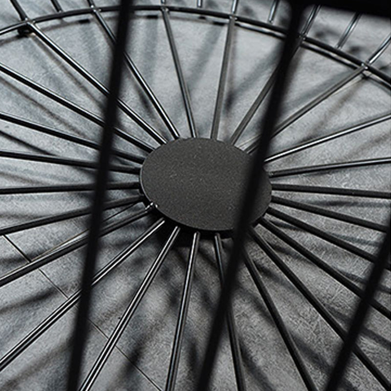 Mid-century Round Iron Coffee Table Frame Cocktail Table with Storage