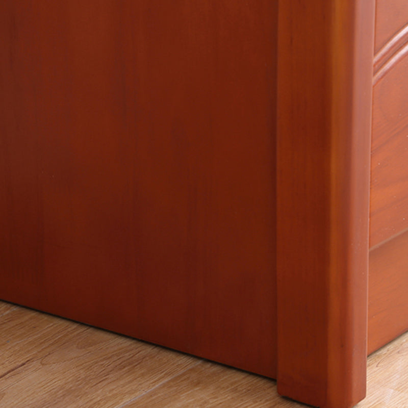 Mid-Century Modern Brown Accent Chest with Drawers Chest in Rubberwood