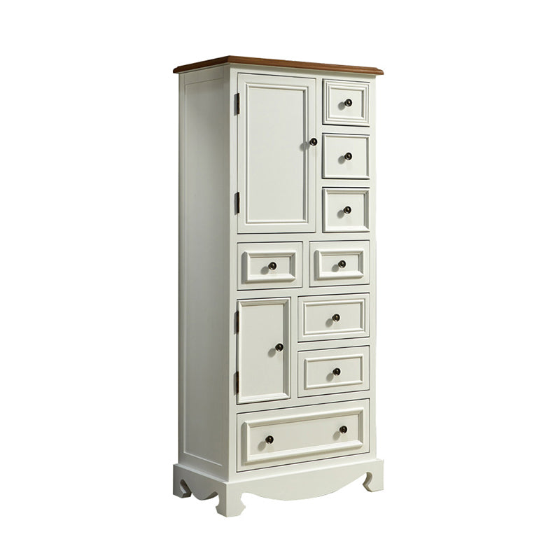 Industrial Accent Cabinet with 8 Drawers and 2 Doors in Solid Wood