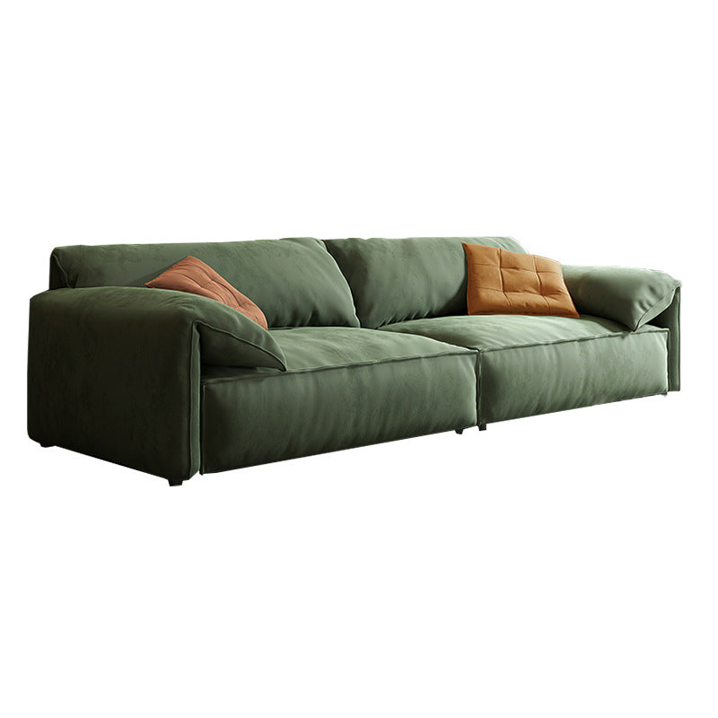 31.5 " H Contemporary Green Faux Leather Pillow Top Arm Sofa