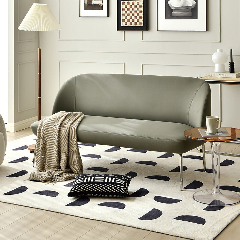Modern 2/3-seater Settee Faux Leather Stain Resistant Sofa with Metal Legs