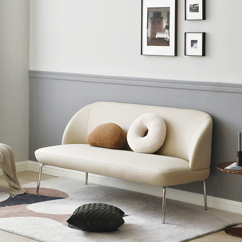 Modern 2/3-seater Settee Faux Leather Stain Resistant Sofa with Metal Legs