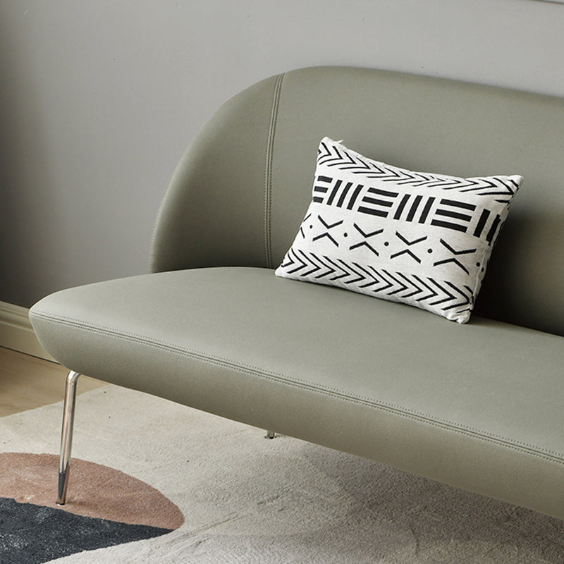 Modern 2/3-seater Settee Faux Leather Stain Resistant Sofa with Metal Legs
