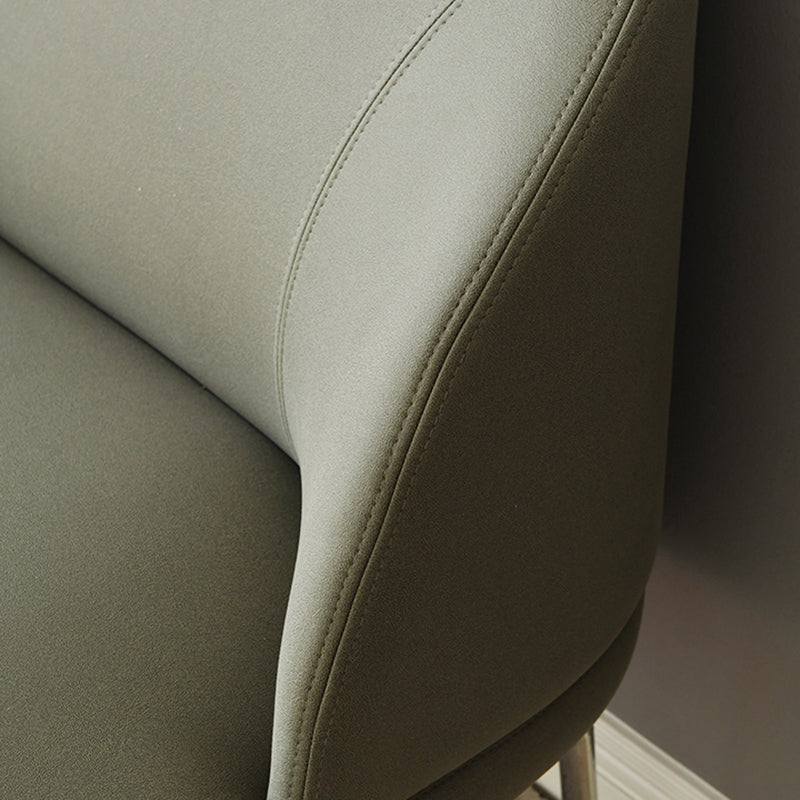 Modern 2/3-seater Settee Faux Leather Stain Resistant Sofa with Metal Legs