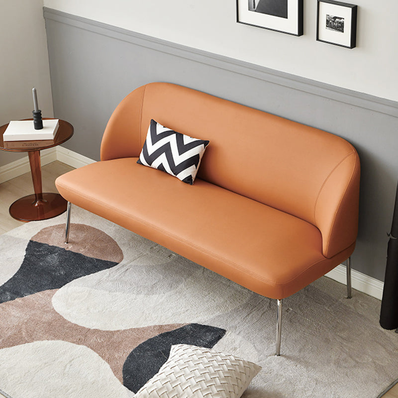 Modern 2/3-seater Settee Faux Leather Stain Resistant Sofa with Metal Legs