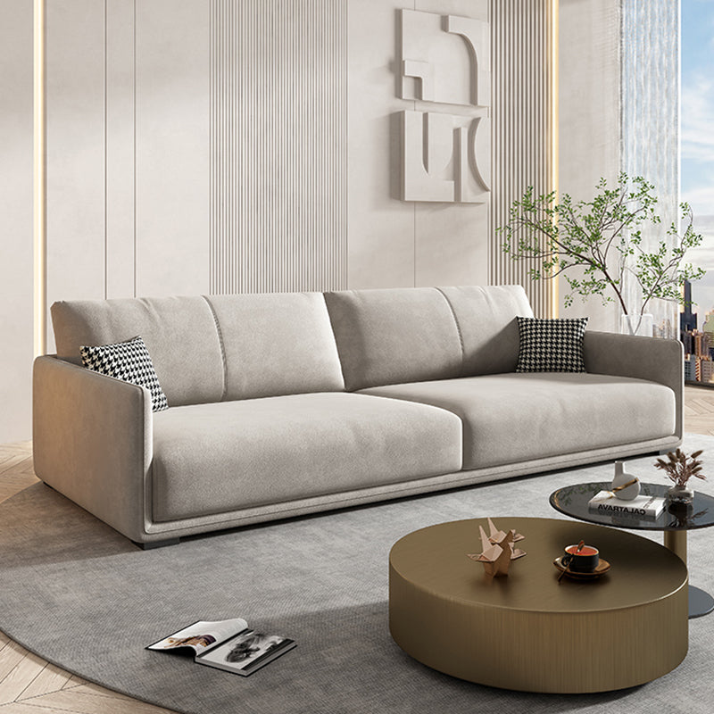 29.5" H Contemporary 3-seater Faux Leather Square Arm Sofa for Living Room