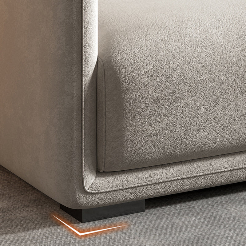 29.5" H Contemporary 3-seater Faux Leather Square Arm Sofa for Living Room