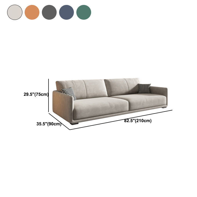 29.5" H Contemporary 3-seater Faux Leather Square Arm Sofa for Living Room