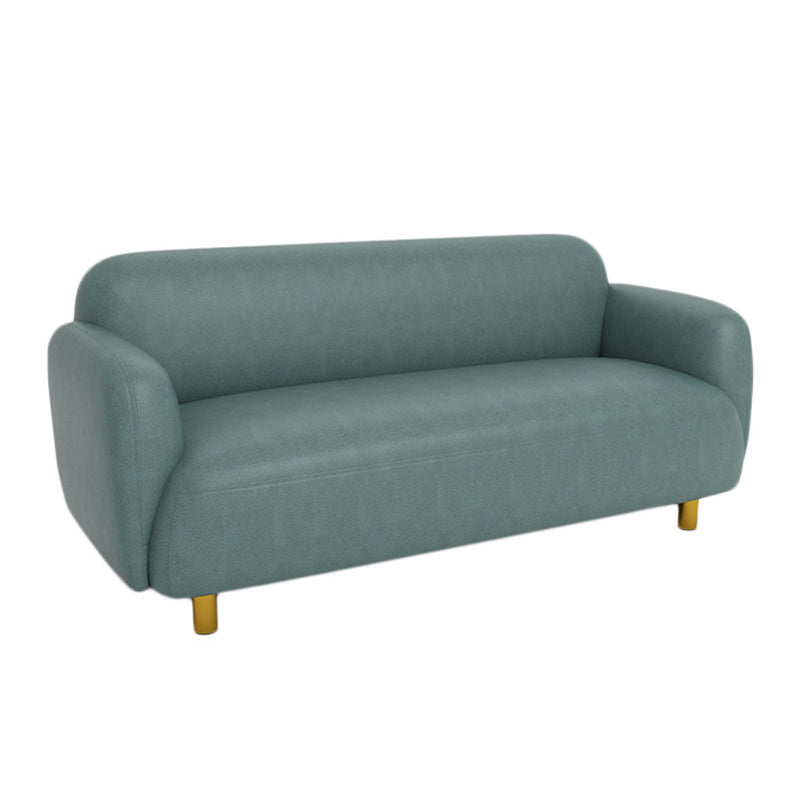 Faux Leather Sofa Recessed Arm Stain Resistant Sofa with Tight Back