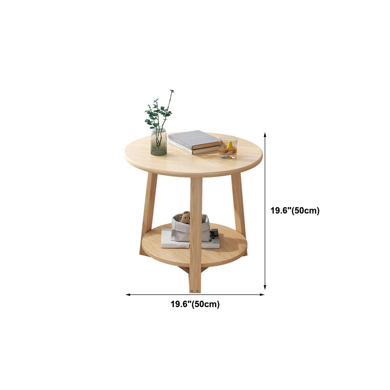 Contemporary Style Side End Table Wooden Round Sofa Side Accent Table