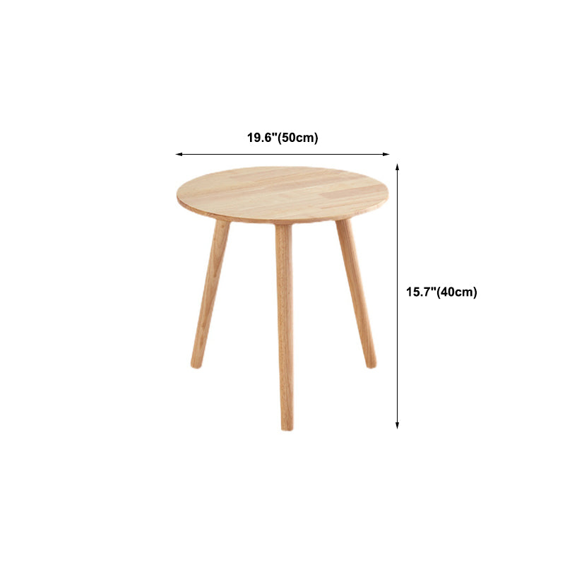 Contemporary Style Side End Table Solid Wood Round Sofa Side Accent Table