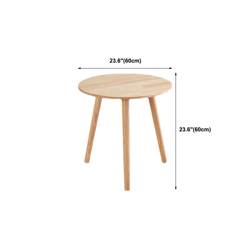 Contemporary Style Side End Table Solid Wood Round Sofa Side Accent Table