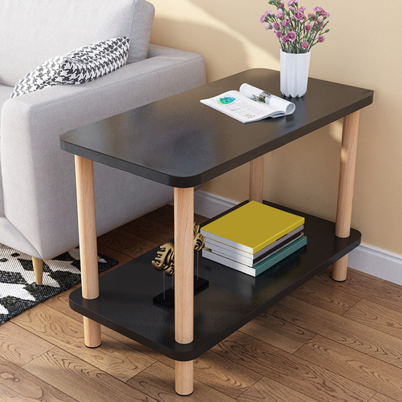 Contemporary Style Side End Table Solid Wood Sofa Side Accent Table
