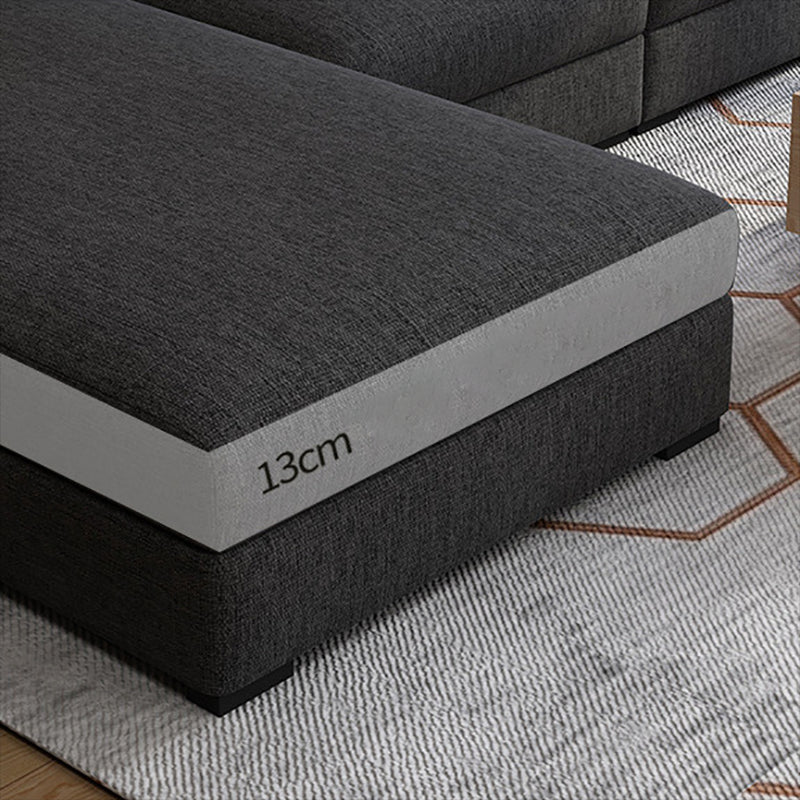 Contemporary Stationary Recessed Arm Living Room Cushions Sofa Chaise