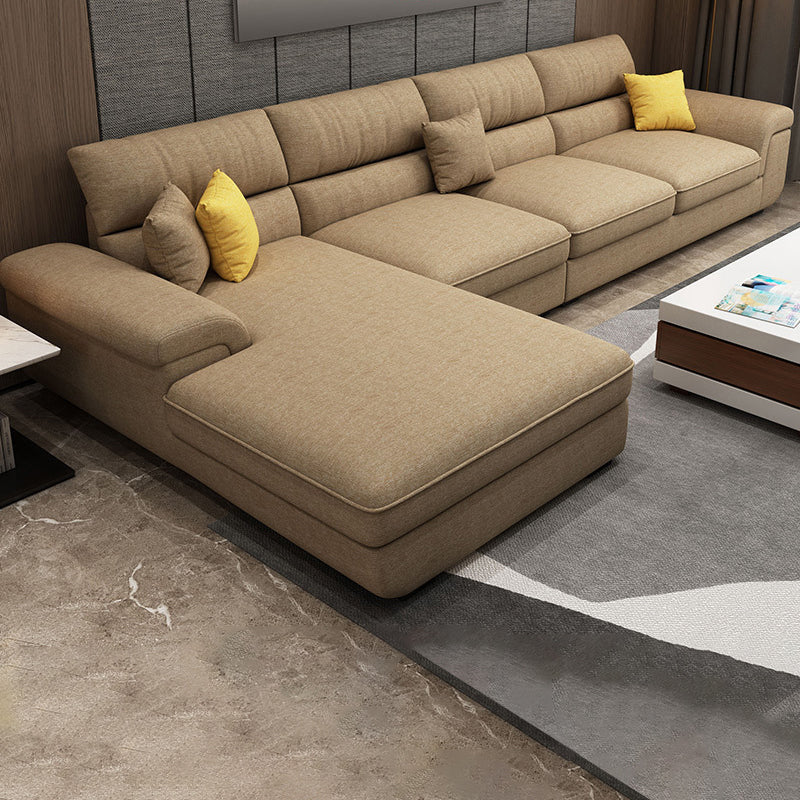 Nordic Stationary Living Room Recessed Arm Cushions Sofa Chaise