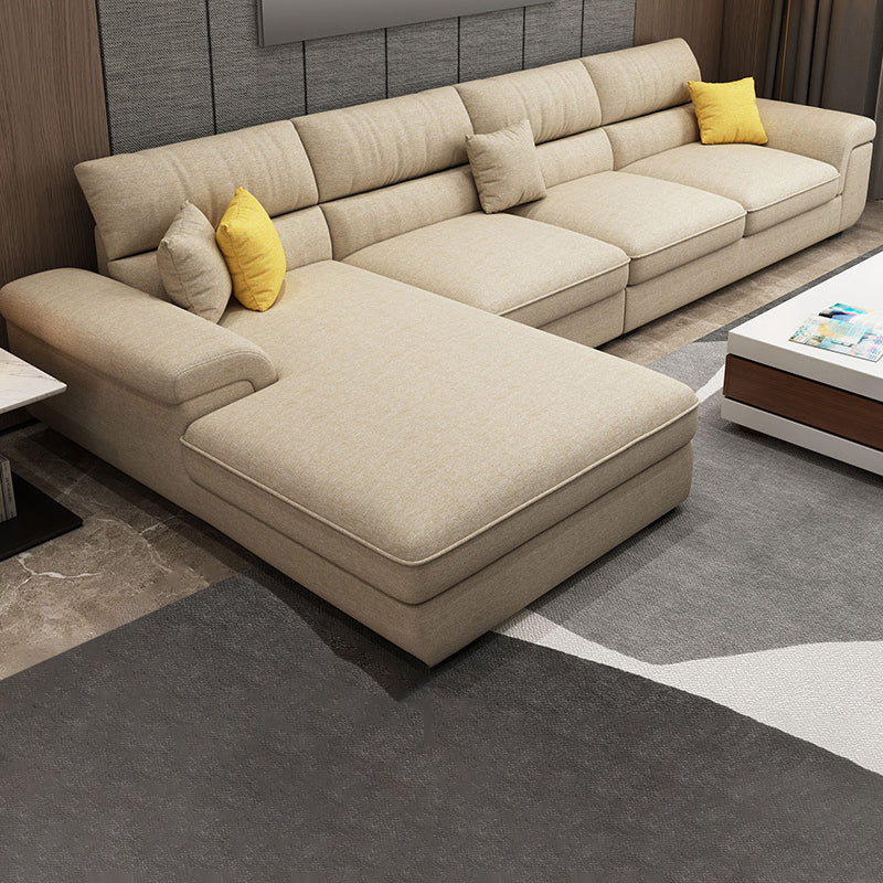 Nordic Stationary Living Room Recessed Arm Cushions Sofa Chaise