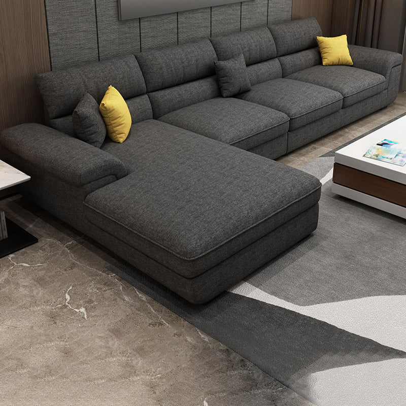 Nordic Stationary Living Room Recessed Arm Cushions Sofa Chaise