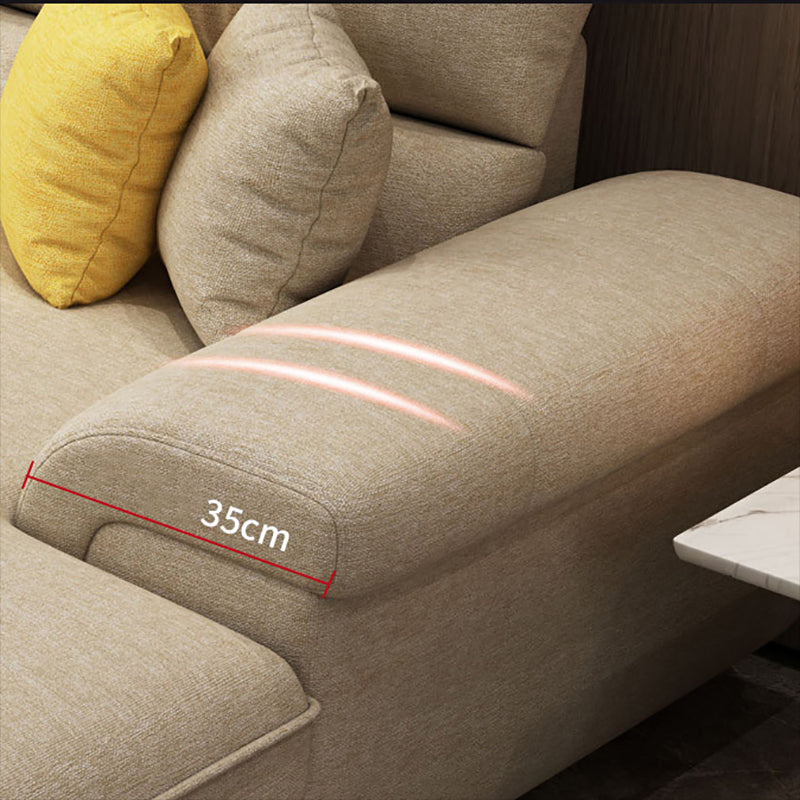 Nordic Stationary Living Room Recessed Arm Cushions Sofa Chaise