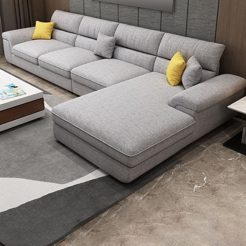 Nordic Stationary Living Room Recessed Arm Cushions Sofa Chaise