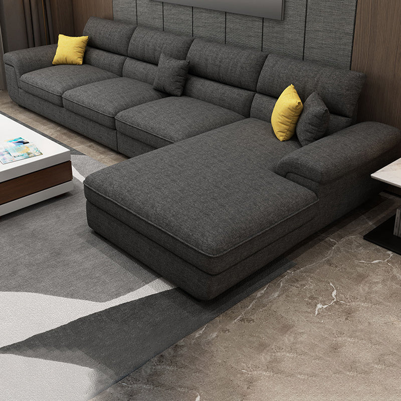 Nordic Stationary Living Room Recessed Arm Cushions Sofa Chaise
