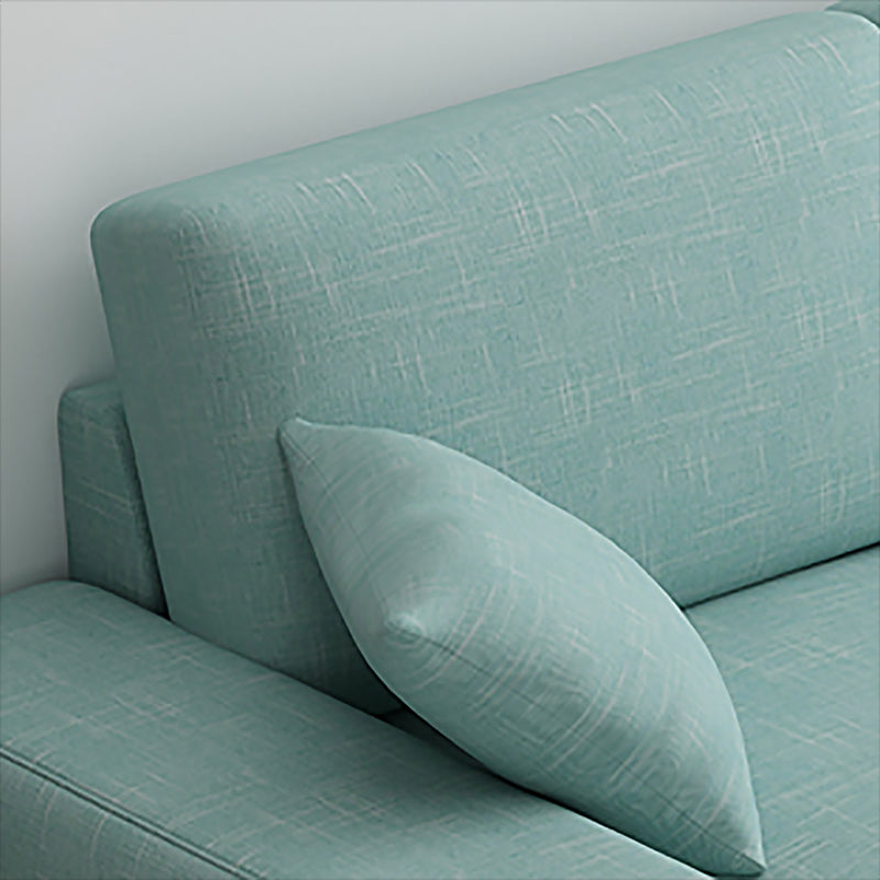 Nordic Assembled Linen Living Room Square Arm Pillows Sofa Chaise