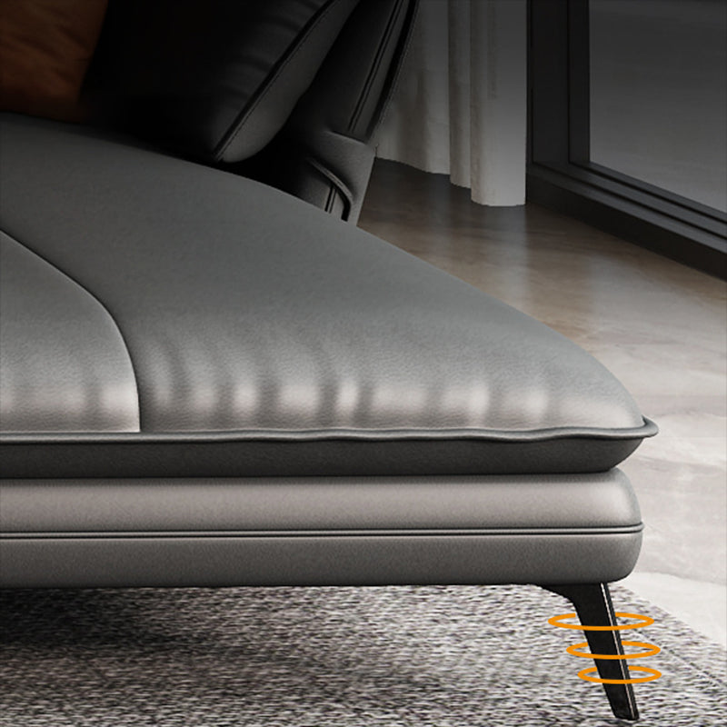 Contemporary Genuine Leather Living Room Pillow Top Arm Seating