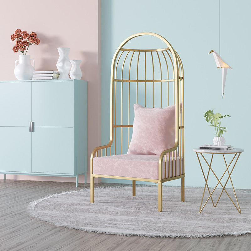Glam Fabric Arms Included with Pillow Basic Four Leg Accent Armchair